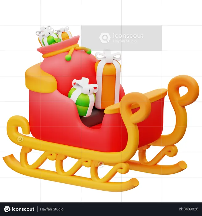 Santa Sledge  3D Icon