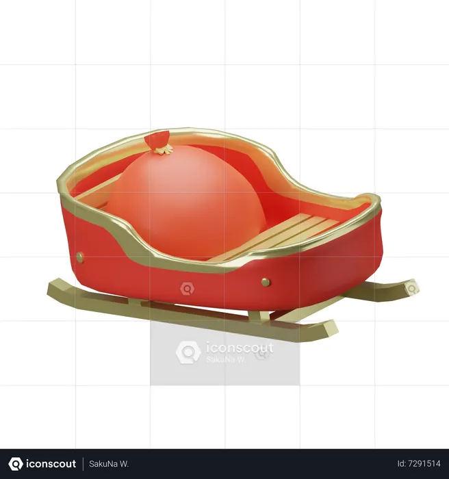 Santa Sledge  3D Icon