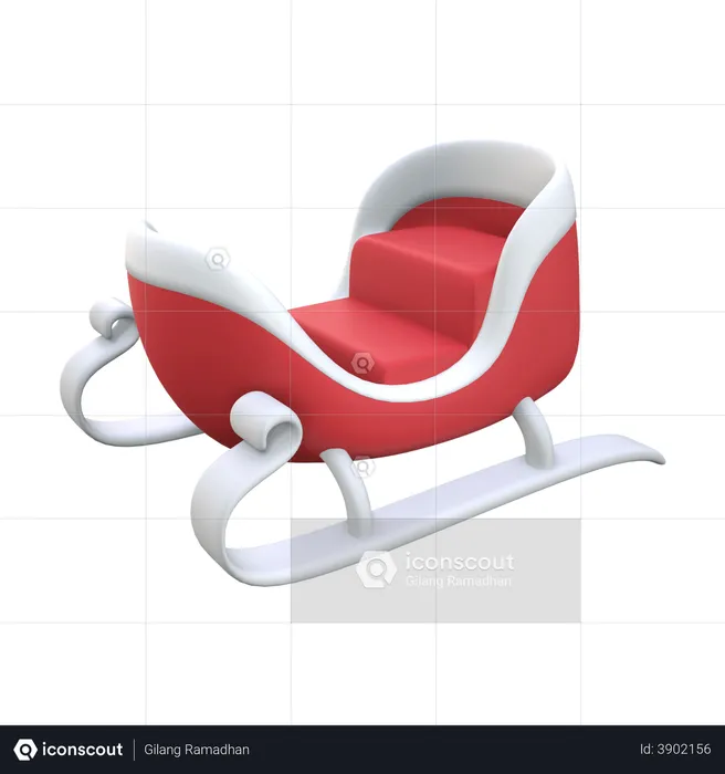 Santa Sleigh  3D Illustration