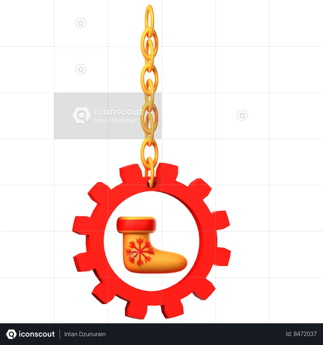 Santa socks are hunged  3D Icon