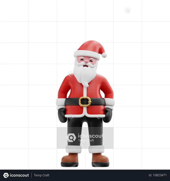 Santa standing  3D Illustration