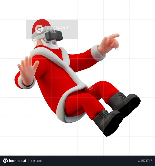 Santa wearing Vr glasses  3D Illustration