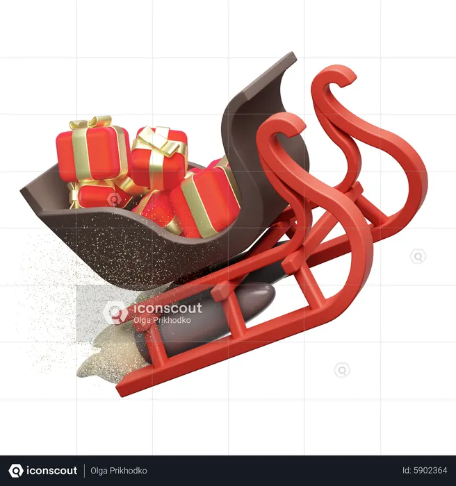 Santas Sleigh  3D Icon