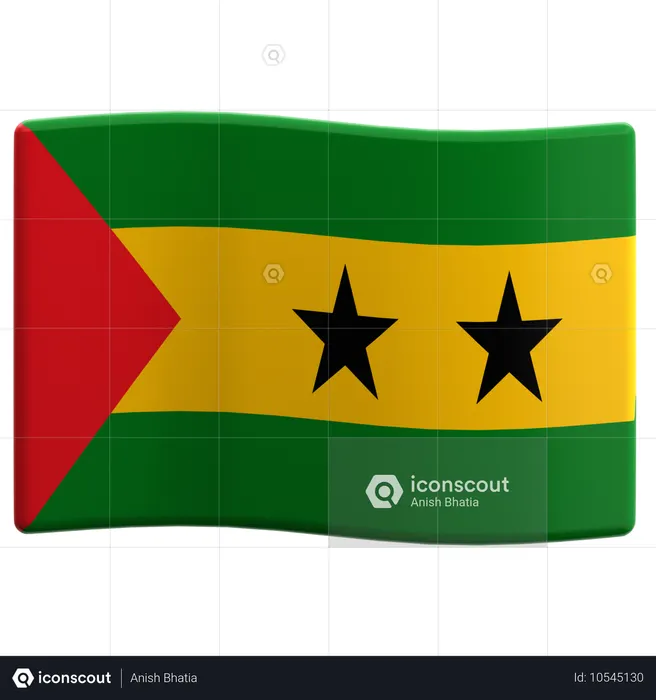 상투메 프린시페 Flag 3D Icon