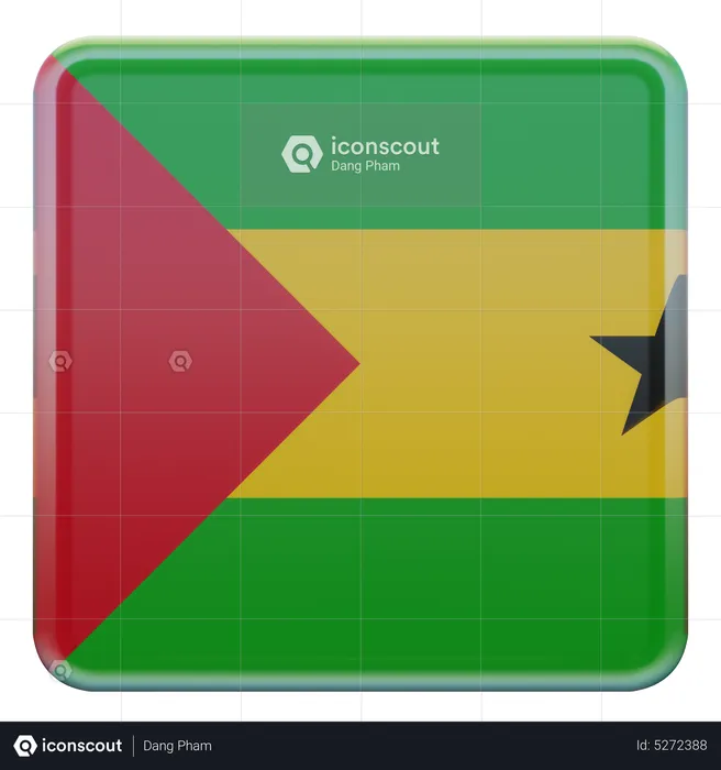 Sao Tome and Principe Square Flag Flag 3D Icon