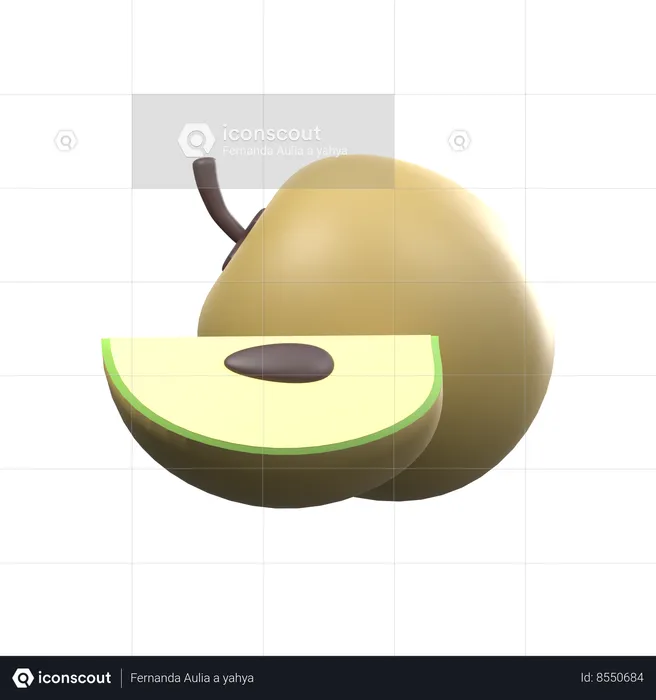 Sapodilla Slices  3D Icon