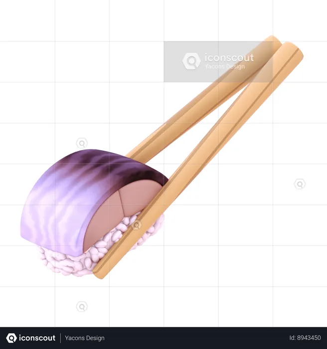 Sardine Nigiri In Chopstick  3D Icon