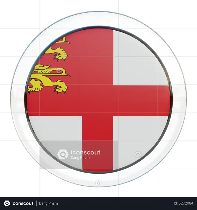 Sark Round Flag Flag 3D Icon
