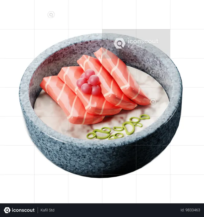 사시미 덮밥 일식  3D Icon