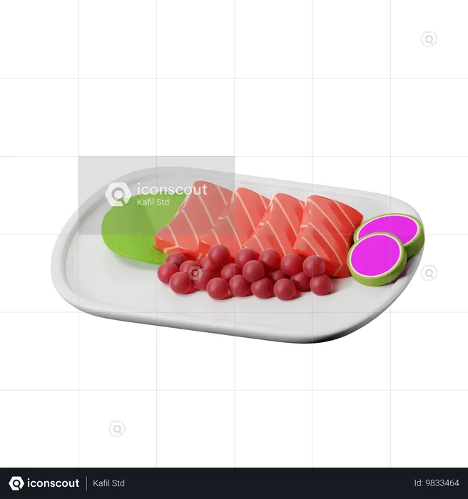 Comida Japonesa Sashimi  3D Icon