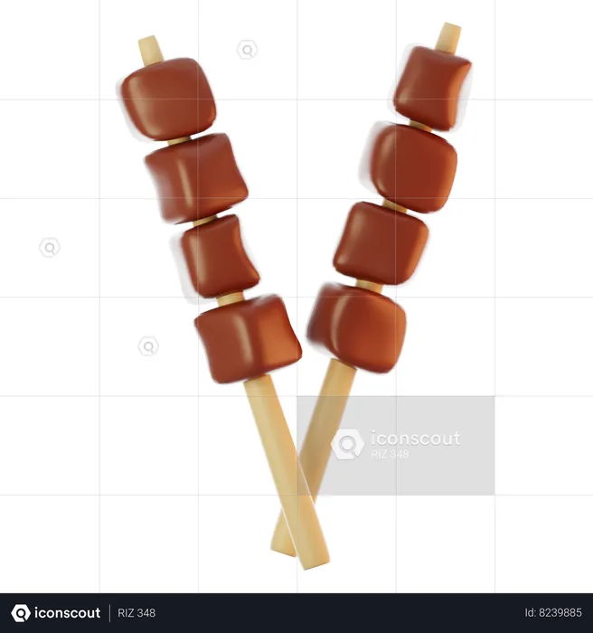 Satay Stick  3D Icon