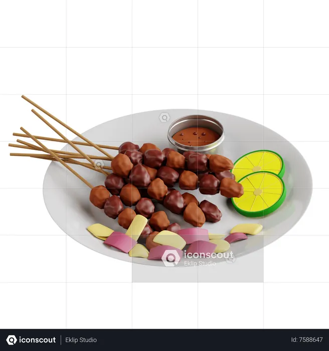 Sate  3D Icon