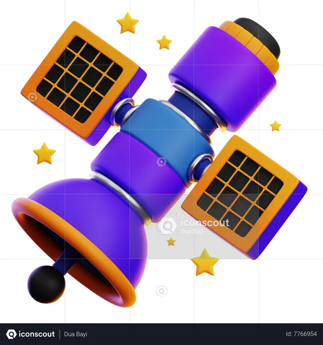 SATELLITE WITH STARS  3D Icon