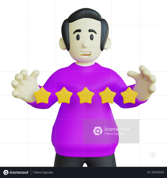 Satisfied Customer Give Five Stars  3D Illustration