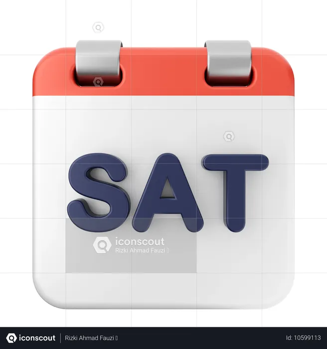 Saturday Calendar  3D Icon