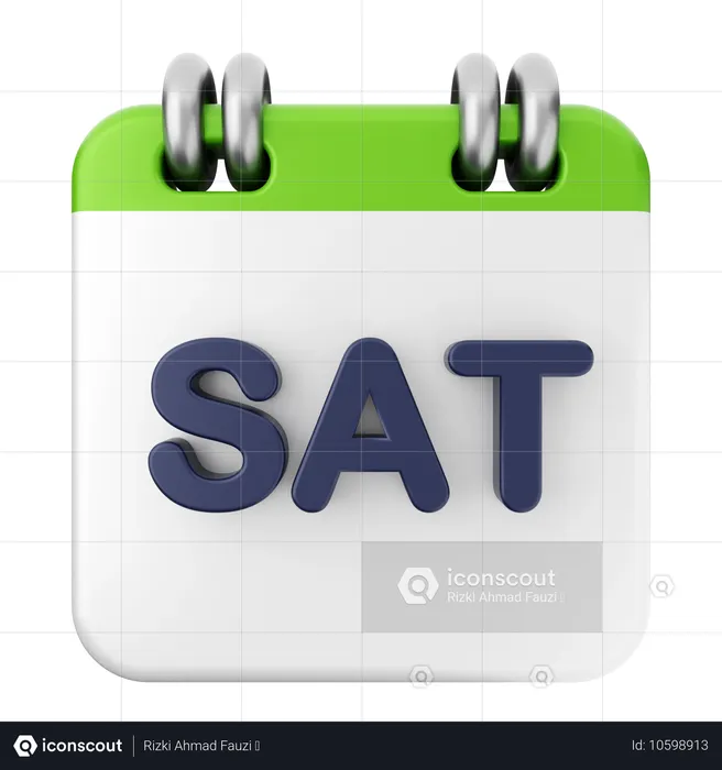 Saturday Calendar  3D Icon