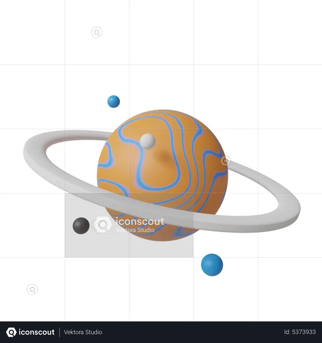 Saturn Planet  3D Icon