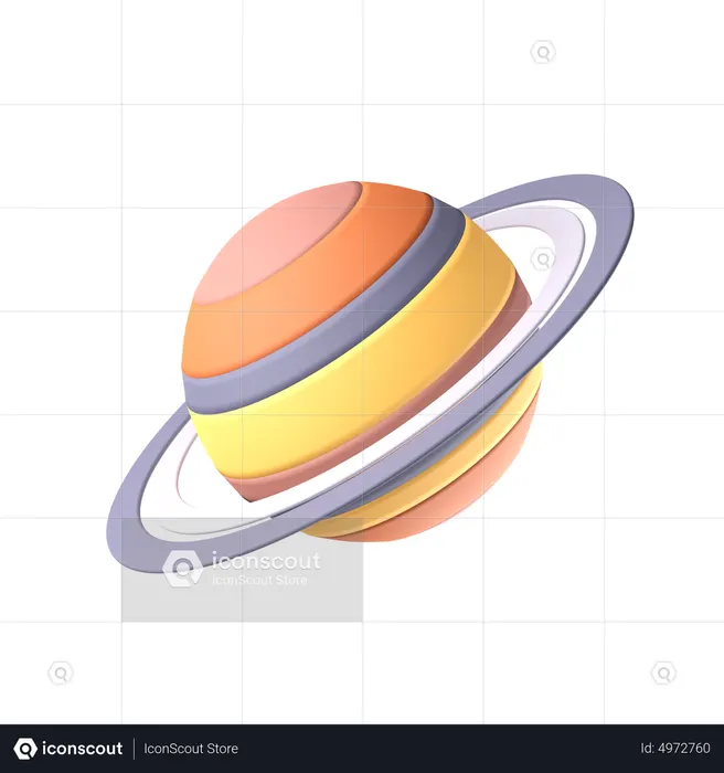 Saturn Planet  3D Icon