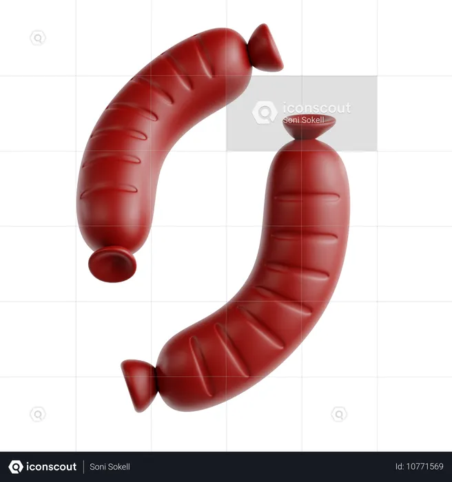 Saucisse  3D Icon