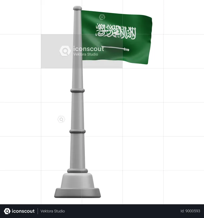 Saudi Arabia flag  3D Icon