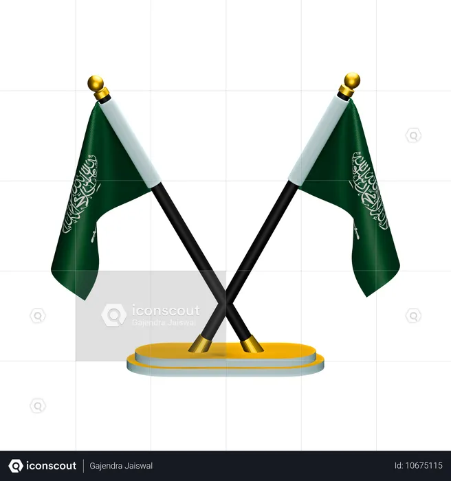 사우디아라비아 국기 Flag 3D Icon