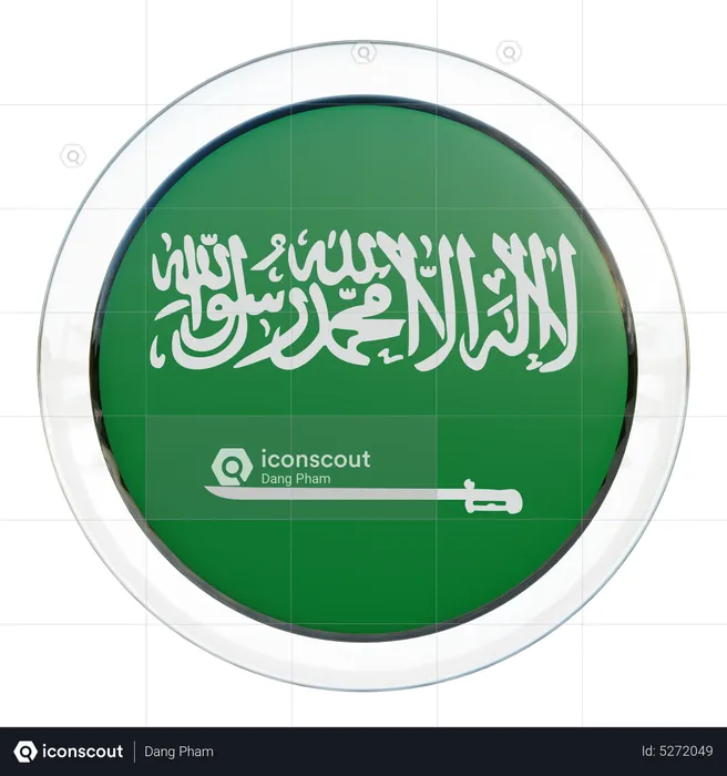 Saudi Arabia Round Flag Flag 3D Icon