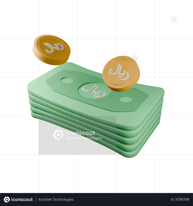 Saudi riyal  3D Icon