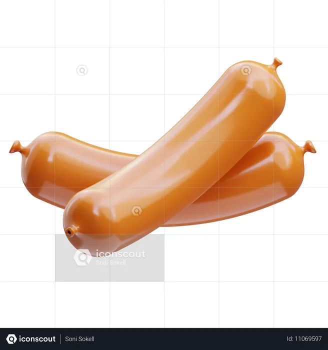 Sausage  3D Icon