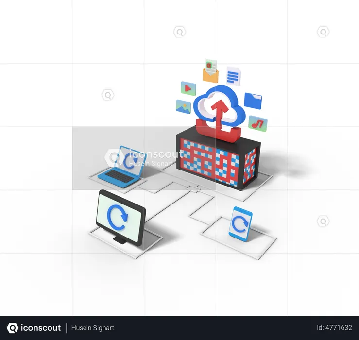 Sauvegarde des données dans le cloud  3D Icon