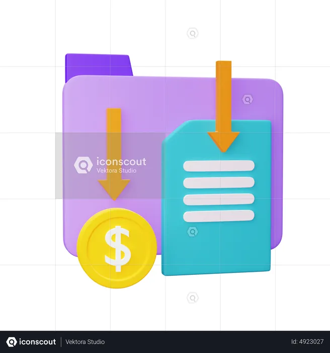 Save Accounting Files  3D Icon