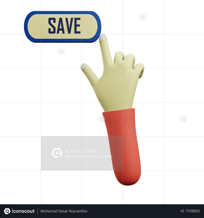 Save Click  3D Icon