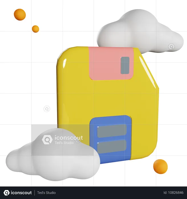 Save Cloud  3D Icon