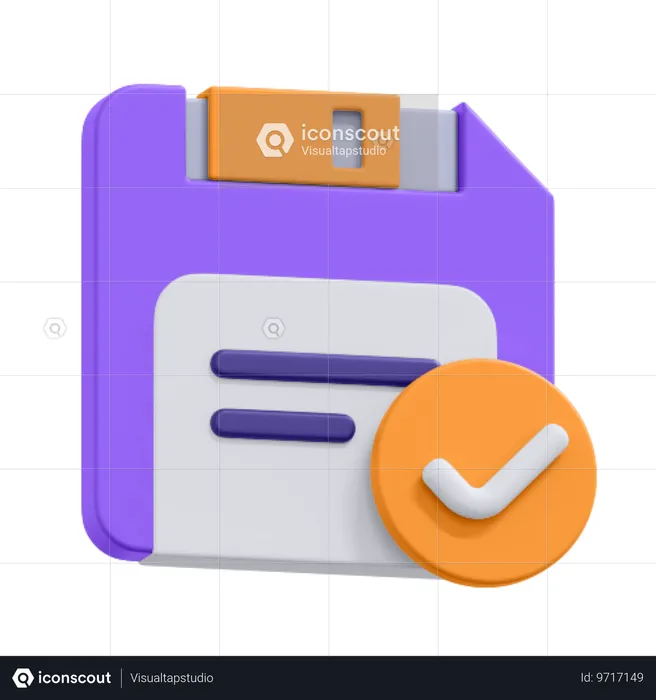 Save Disk Successful  3D Icon