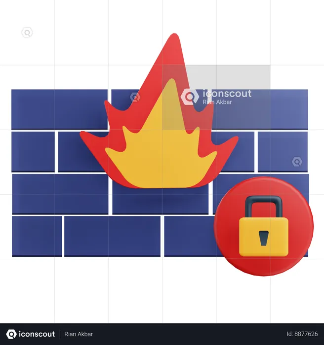 Save Firewall  3D Icon