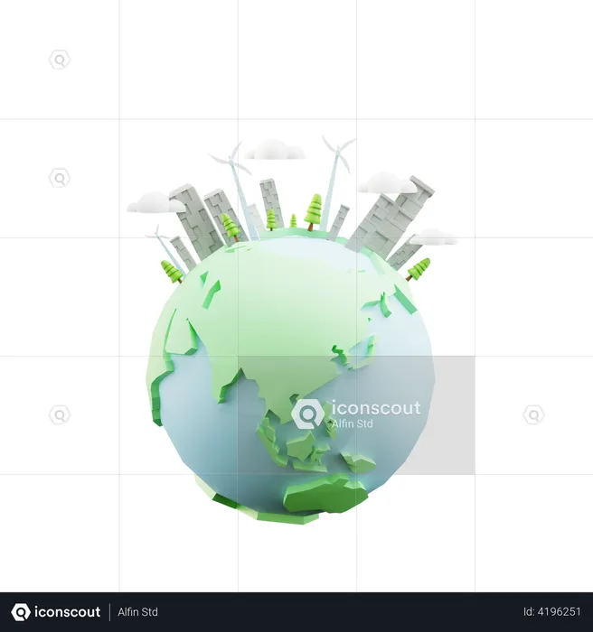 Save the earth  3D Illustration