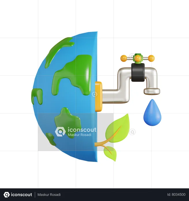 Save Water  3D Icon