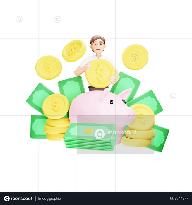 Saving Money  3D Illustration