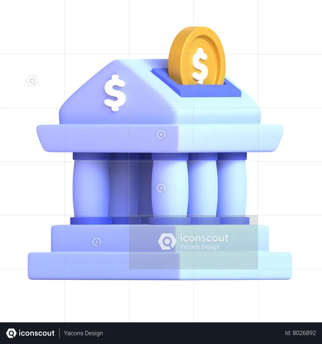Saving On Bank  3D Icon