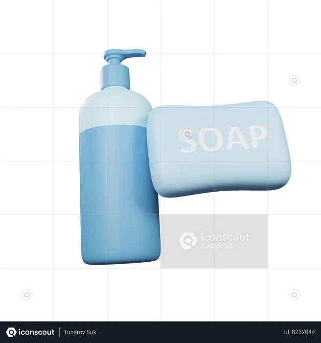 Savon et shampoing  3D Icon