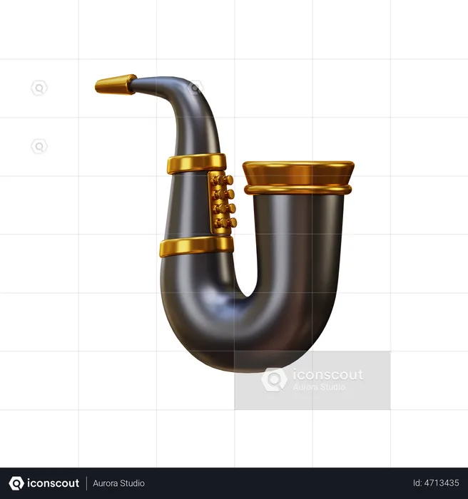 Saxofone  3D Illustration