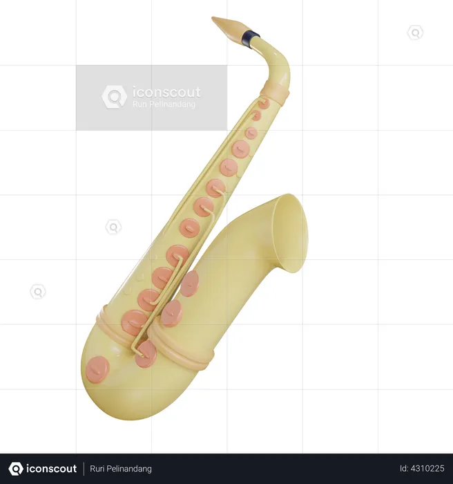 Saxophone  3D Illustration