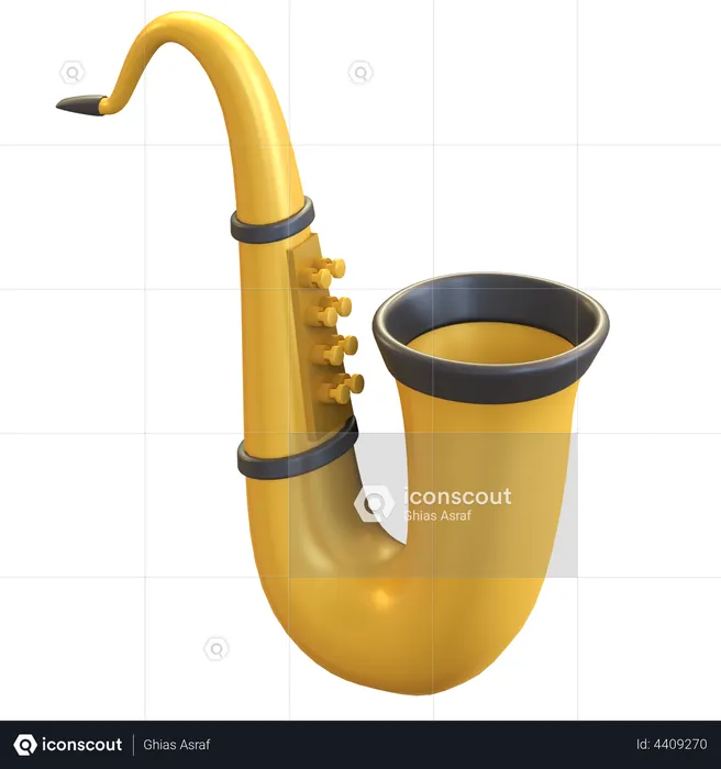 Saxophone  3D Illustration