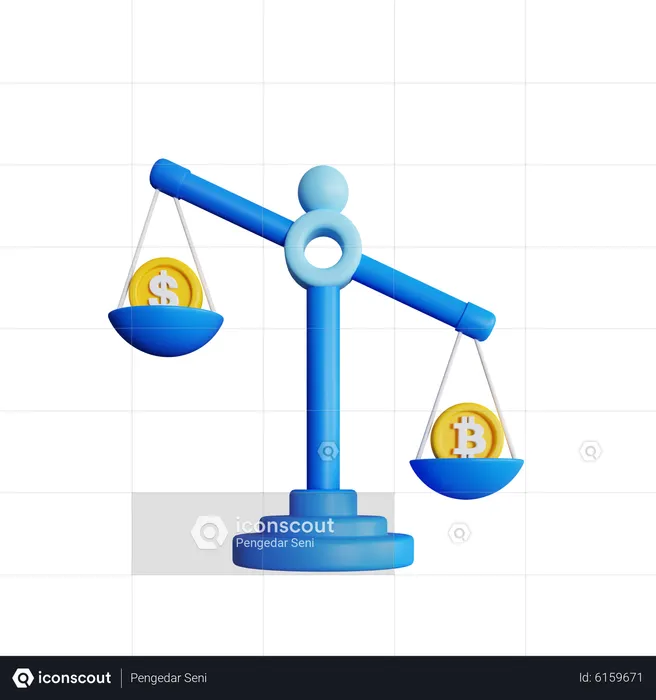 Scale Bitcoin  3D Icon