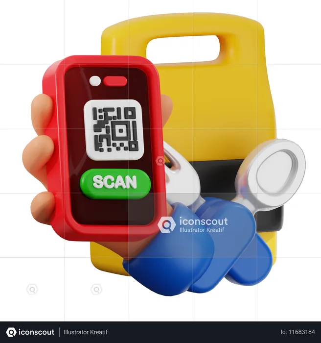 Scanner le code-barres  3D Icon