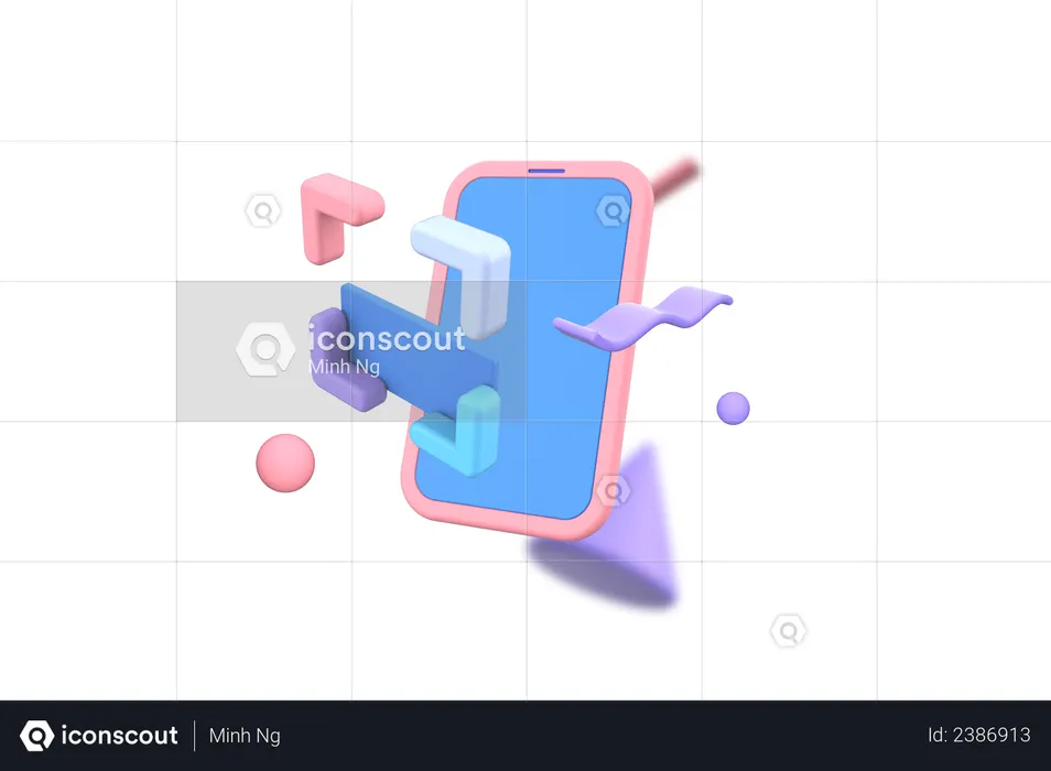 Scan QR code  3D Icon