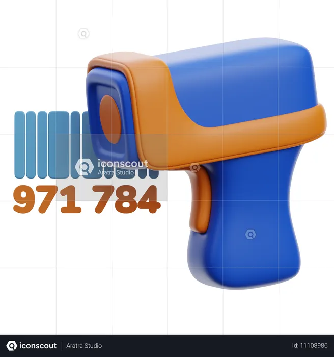 Lecteur de codes-barres avec code  3D Icon