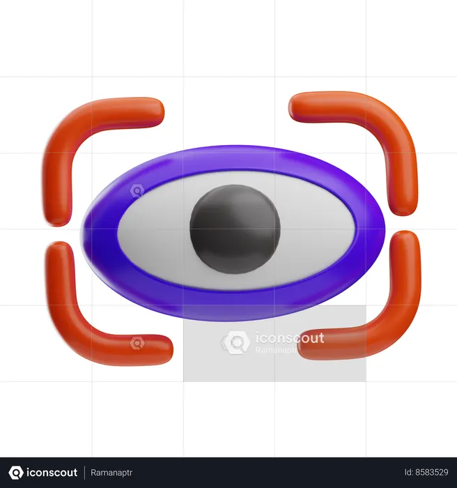 Scanner de retina  3D Icon