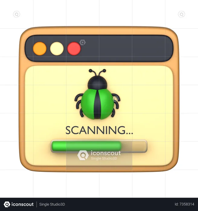 Scanning Virus  3D Icon