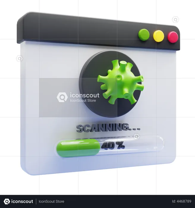 Scanning Virus  3D Icon