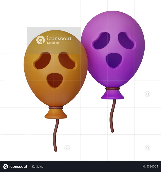 Scared balloon  3D Icon